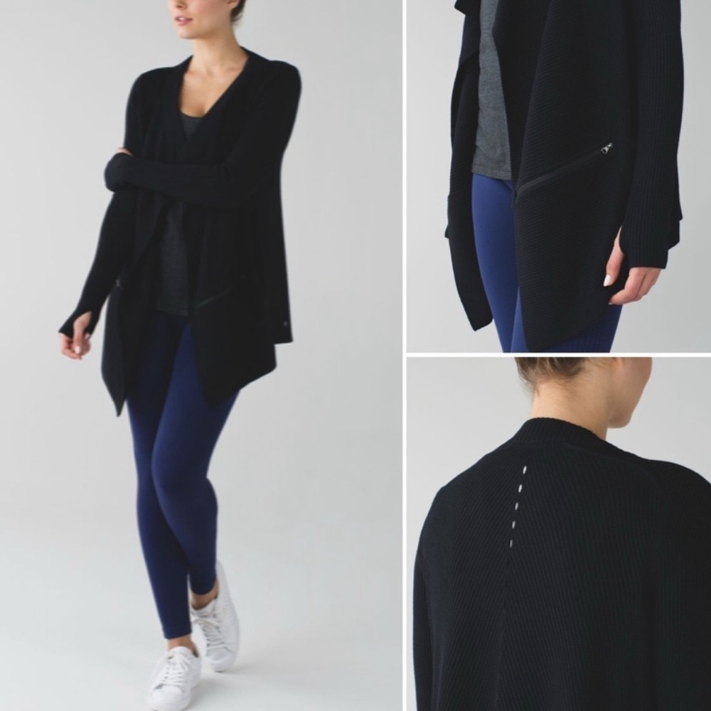Lululemon Resolution Wrap Black 10/12 Cashmere EUC